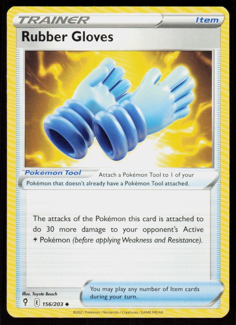 Rubber Gloves 156/203 Uncommon Evolving Skies Pokemon Near Mint