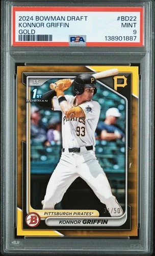 2024 Bowman Draft  Konnor Griffin 1st Gold  31/50 - PSA 9 - MINT