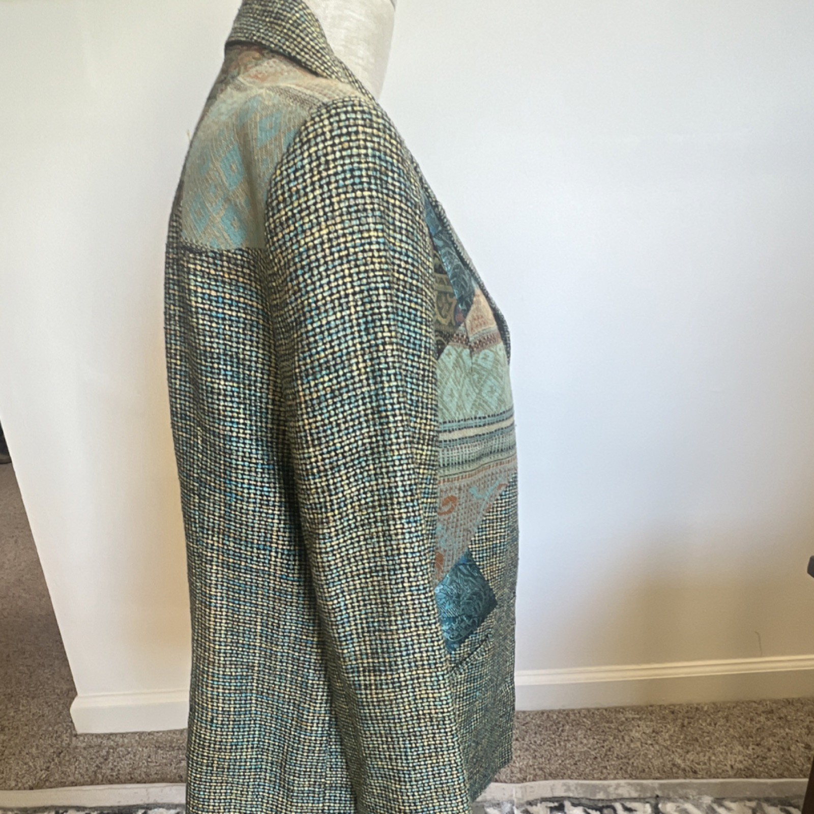 Canvasbacks Patchwork Multicolor Silk Blend Blaze… - image 6