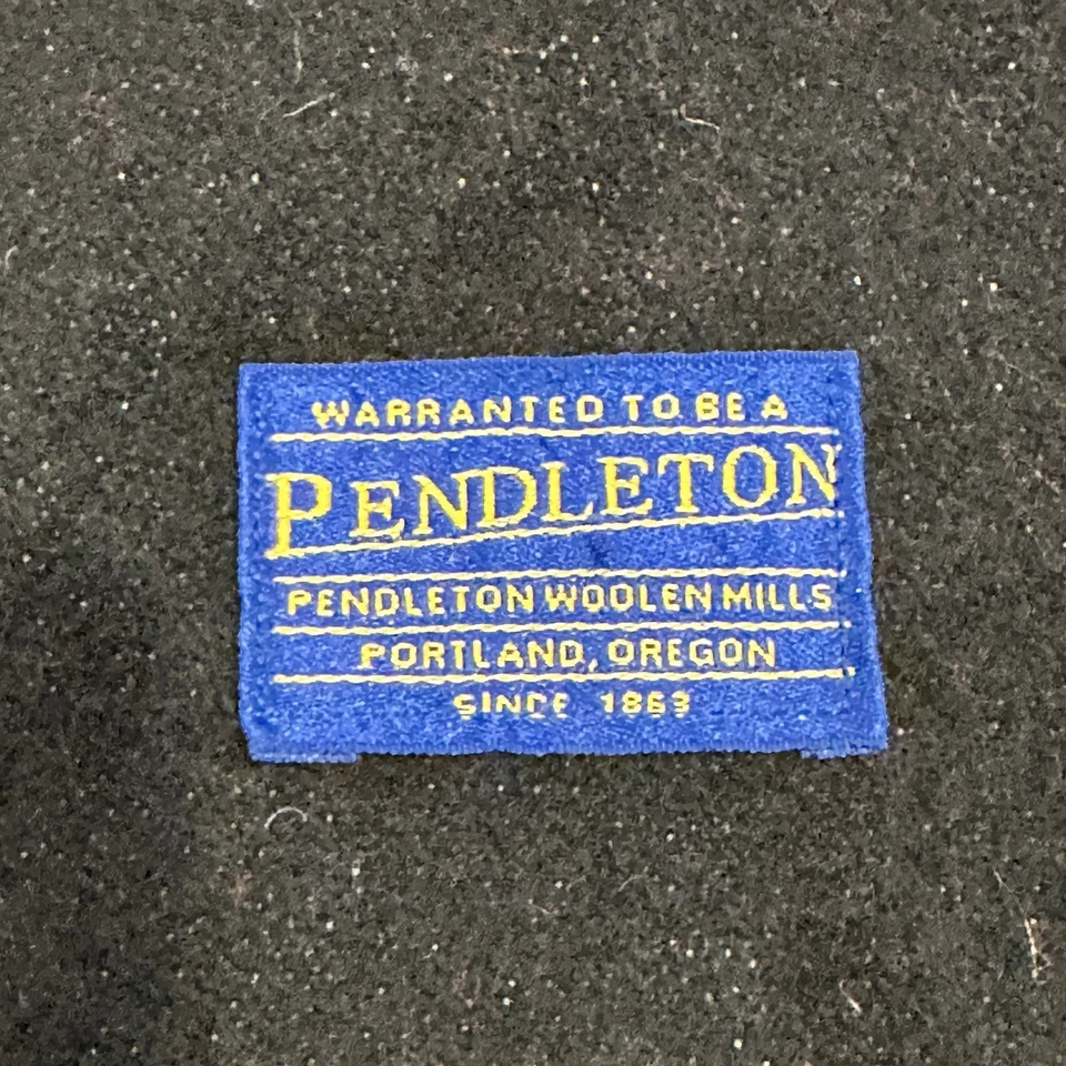 Pendleton Buffalo Lodge Wool Blanket 79x64 Southwest Vintage Indian Log Cabin - Image 3 of 4