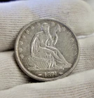 1874 Arrows Seated Liberty Half 50c XF Details (Cleaned)