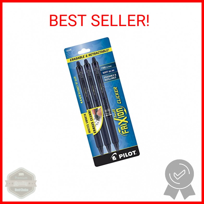 PILOT FriXion Clicker Erasable Pens, Refillable & Retractable Gel Ink Pens, Fine