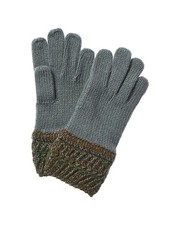 Portolano Zigzag Tweed Cuff Wool Cashmere-Blend Mittens 4-7Y
