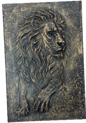 Vintage Gold Lion Geometric 3D 6  X 9  Wall Art  Sculpture Gold Home Decor