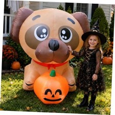 5 FT Halloween Inflatables Pug Dog Outdoor Decorations