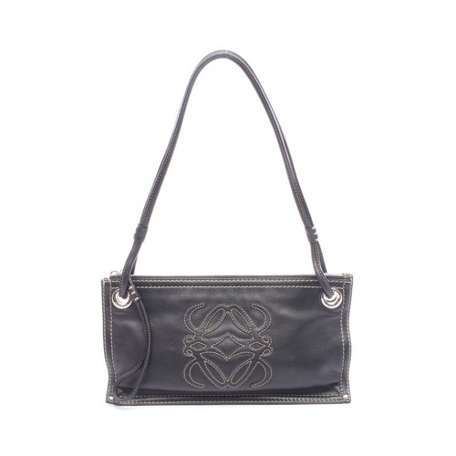 LOEWE anagram Shoulder hand Bag leather Black Used Women