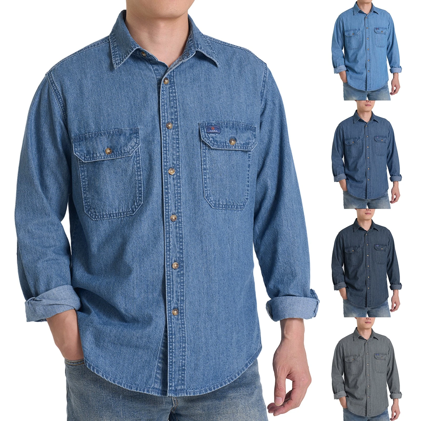 HISEA Men Denim Shirts Long Sleeve Jean Work Shirt Regular Fit Button Down Shirt
Opens in a new wind