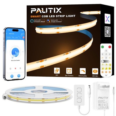 COB LED Strip Light 32.8ft/10m,Work with Alexa/Google Assistant, Warm White l...
