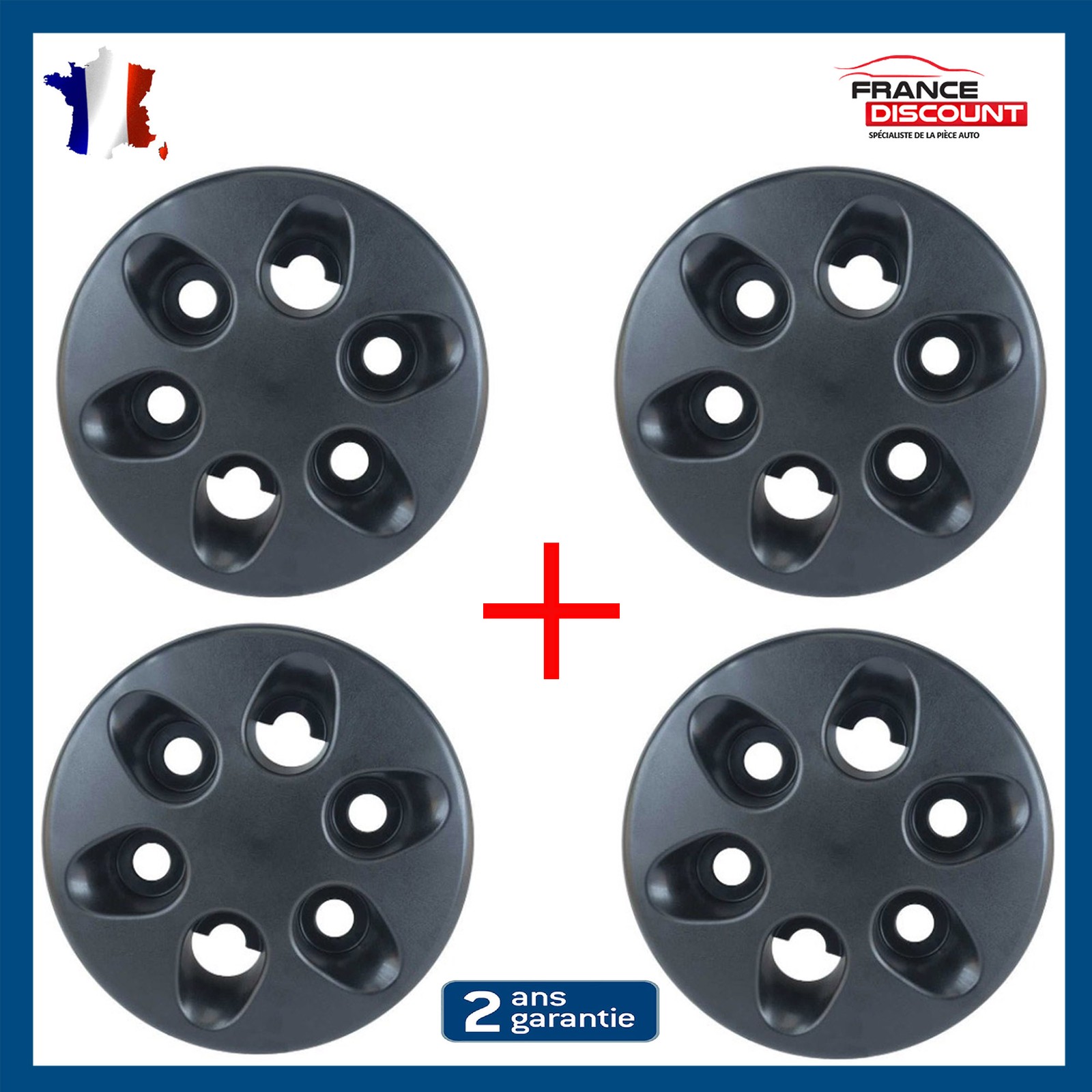 4 cache-moyeux centraux de roue avant arrière pour utilitaire Iveco Daily 3 4 5 6 noirs