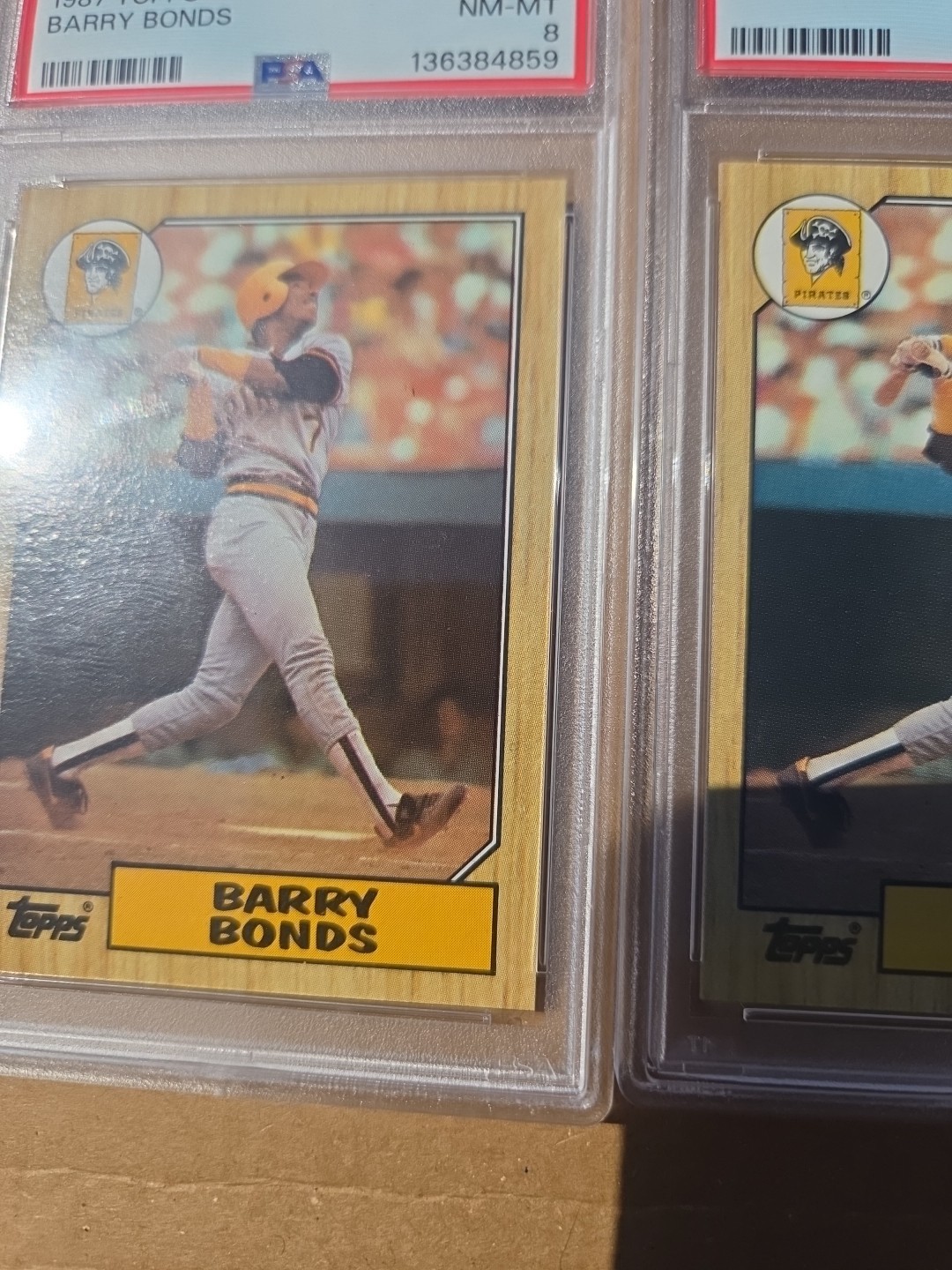 1987 Topps Barry Bonds 320 PSA 8 view 7