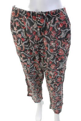 Etoile Isabel Marant Womens Sheer Floral Print Elastic Waist Pants Black Size S
