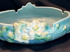 Vintage ROSEVILLE White Rose On Blue Console Bowl/Ash Tray PERFECT — photo 2
