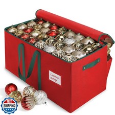 WDZREE Large Christmas Ornament Storage Box,4 Tier Holds Up to 12
