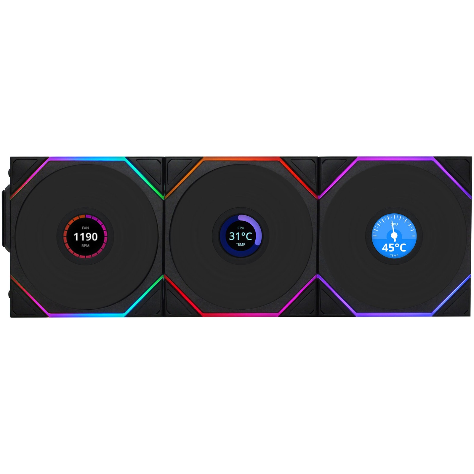 Uni fan tl-lcd pale inverse wireless, confezione da 3 con controller reverse - 120mm, nero - Immagine 13