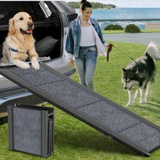 HERCCRETA WIGGE DOG RAMP FOR CAR, 63" LONG  17" WIDE FOLDING PORTABLE DOG RAMPS