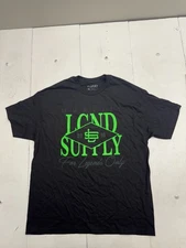 LGND Supply Co Black Green Print Short Sleeve T Shirt Mens Size XL