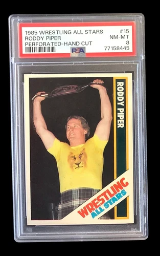 1985 WWF wrestling all stars #15 roddy rowdy piper rc; rookie PSA 8  (ONLY 2^)