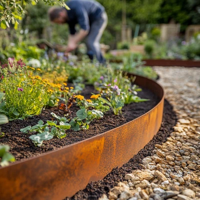 NICOMAN Bordo flessibile in metallo da giardino bordo prato esterno percorso erba rotolo bordo 5m e 10m