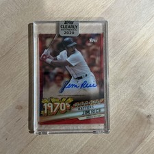 2020 Topps Clearly Authentic Decades' Best Red 48/50 Jim Rice Auto #DBA-JR