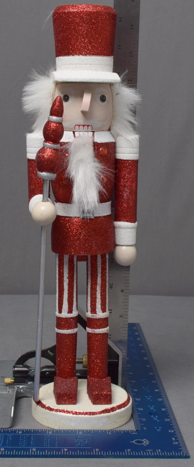 North Pole Trading Co. 15in Wooden Nutcracker Red White Holiday Decor