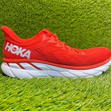 Hoka One One Clifton 7 Mens Size 10 Red White Athletic Running Shoes Sneakers
