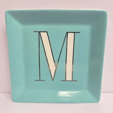 KATE SPADE NEW YORK LENOX- It's Personal "M" Turquoi Jewelry Tray 4" New 