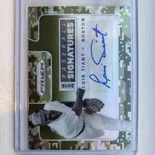 2015 Panini Prizm Luis Tiant Signatures Camo Auto /199 #9 Boston Red Sox Legend