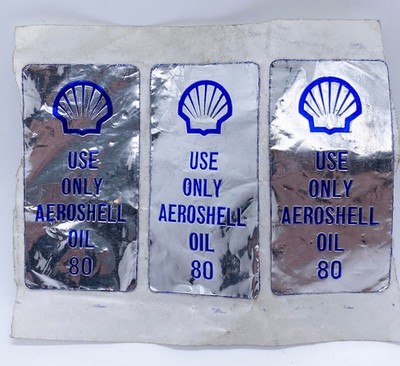 3 Aufkleber Shell Aeroshell Oil Tankstelle Sammler Kraftstoff Marke Flugszeug