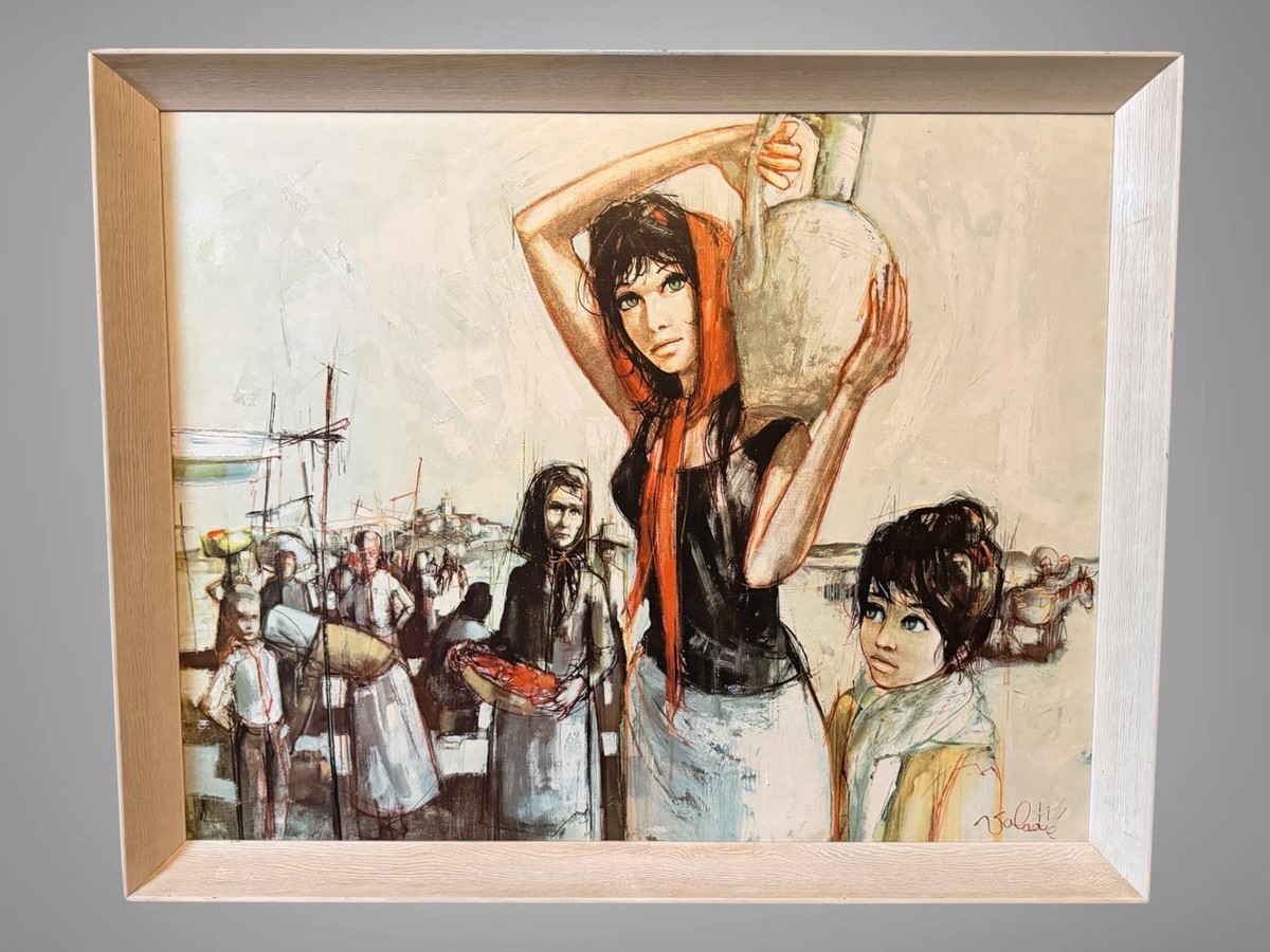 版画 Jean Baptiste VALADIE Jean-Baptiste Valadie 'The Scarlet Scarf' Mid Century Print | eBay
