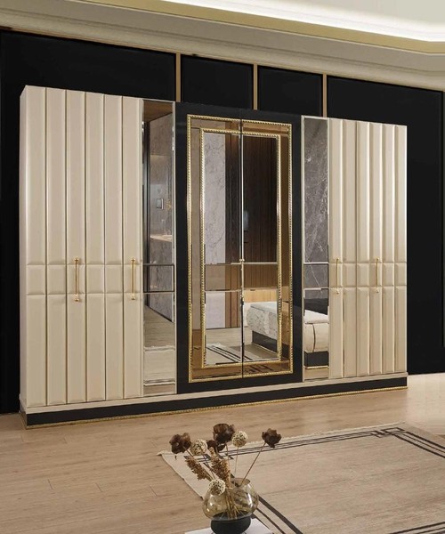 Luxus Kleiderschrank 6 TüRiger Schrank SchräNke Schlafzimmer MöBel 278Cm-image