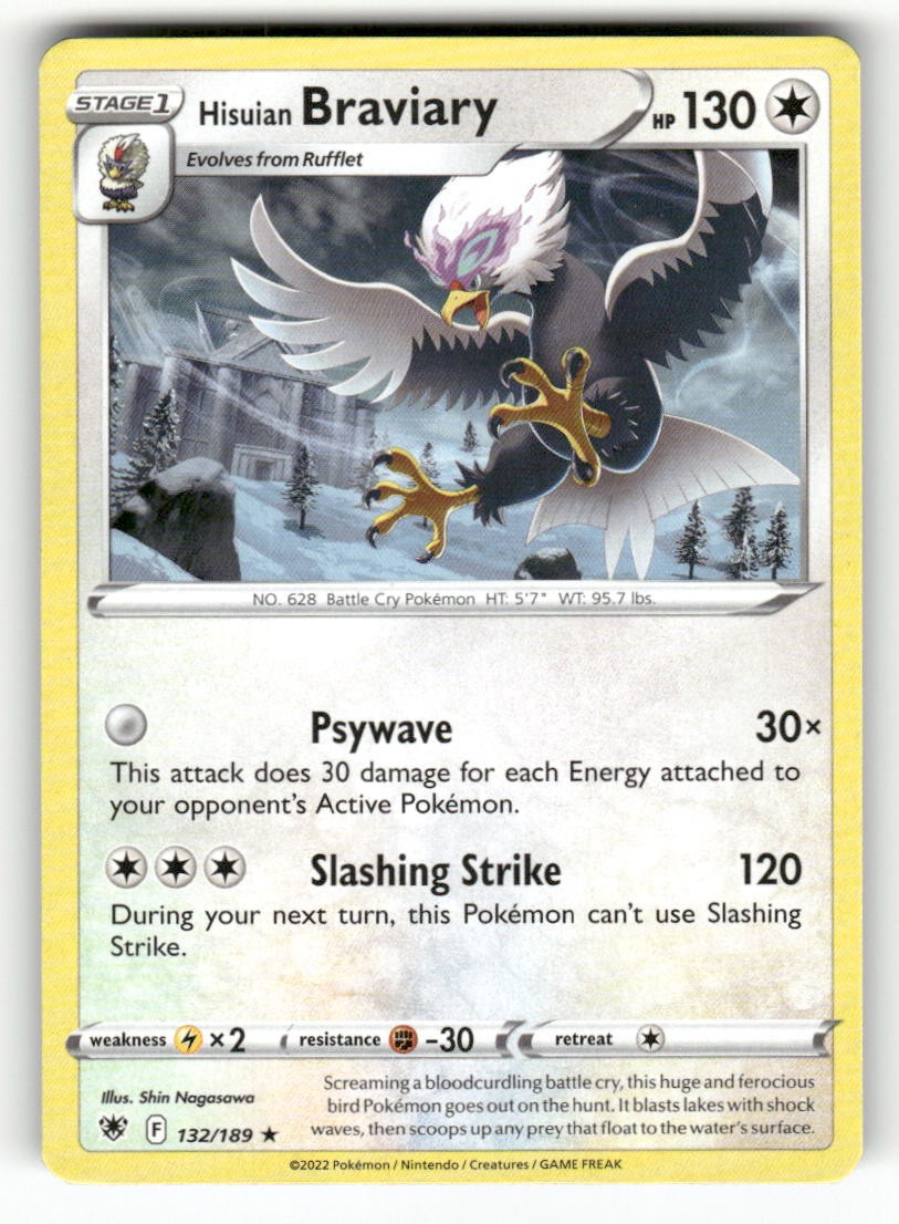 Hisuian Braviary 132/189 Rare Astral Radiance Pokemon NM