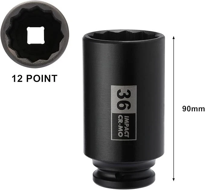 Juego de 4 dados de impacto para tuercas de eje profundo de 1/2" - Image 2 of 2