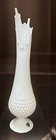 Fenton Swung Vase Milk Glass Hobnail Footed Swung Vase 19.5”