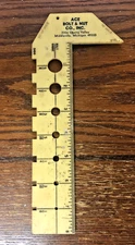 VINTAGE "ACE BOLT & NUT CO. INC. MIDDLEVILLE, MICHIGAN     8" RULER/BOLT GAUGE