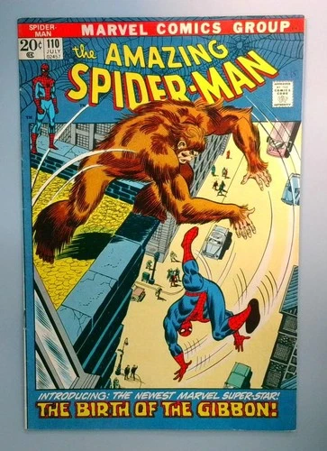Amazing Spider-Man #110 VG/FN 1st Gibbon, Last Stan Lee Issue Marvel 1972