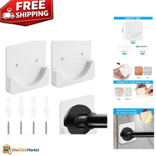 2-Pack No-Drill Adhesive Shower Rod Holders - Durable and Secure Installation