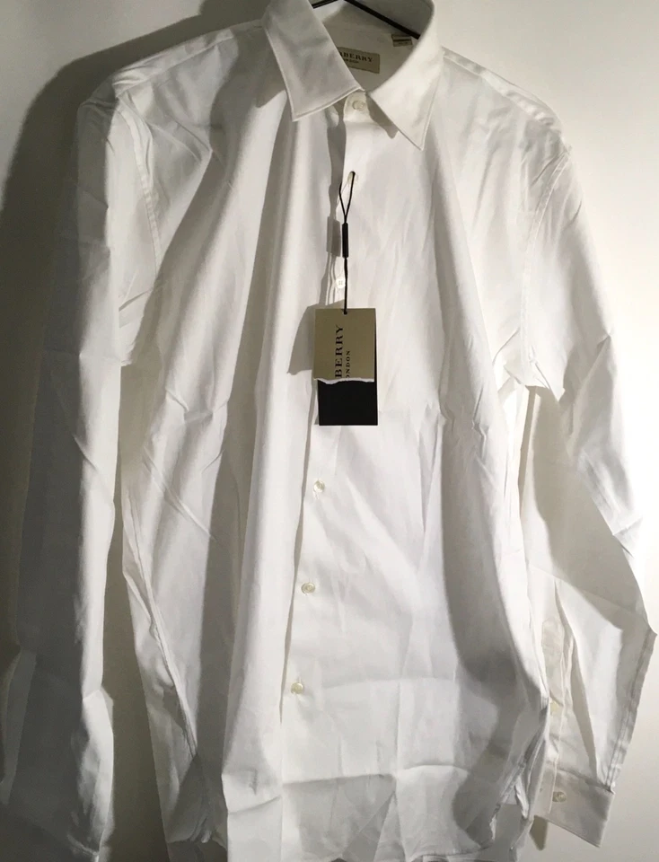Burberry London Button Up Dress Shirt Men's 15.5 - 39 Modern Fit White Cotton - Image 2 of 4