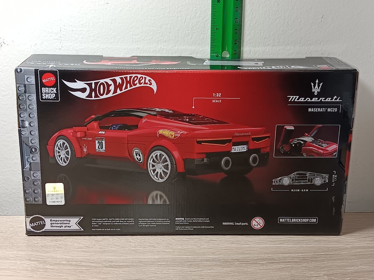 FREE SHIP* 🚘 RED MASERATI MC20 Mattel Brick Shop Building Block