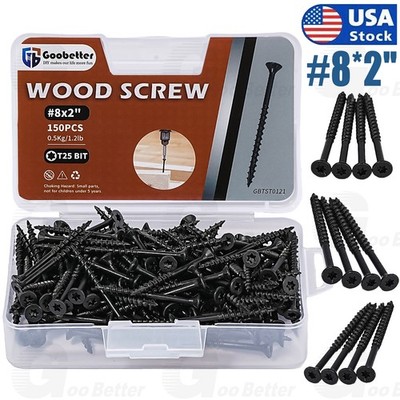 150pcs #8x2'' Deck Screws T25 Torx Drive Self Tapping Wood Decking Fencing Screws