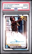 2024 Bowman Chrome LEO DE VRIES Refractor Auto #/499 PSA 10 GEM