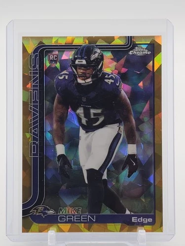 MIKE GREEN 2025 TOPPS CHROME SAPPHIRE ROOKIE GOLD /50 #376 FOOTBALL RAVENS Q7432