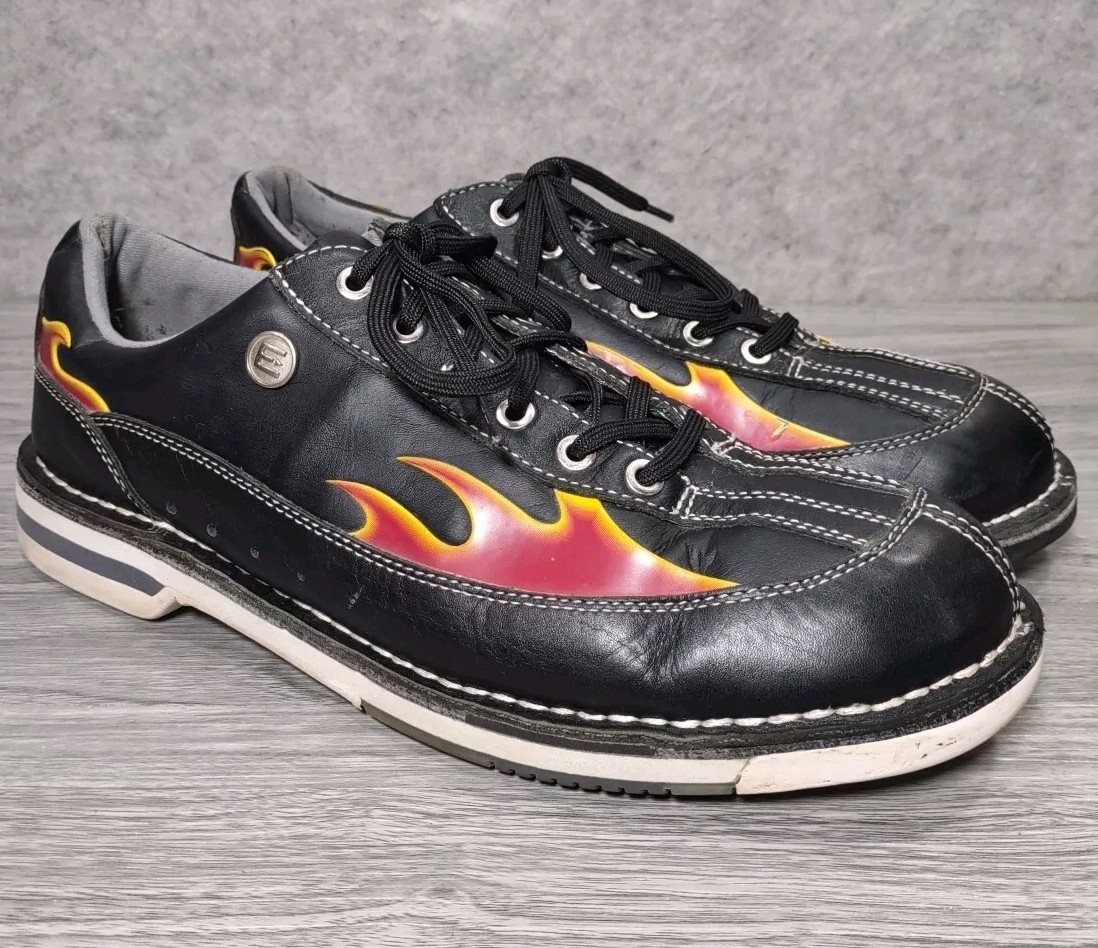 Etonic Bowling Shoes ESL Stabilite Black Red Flames Men’s 11M RARE