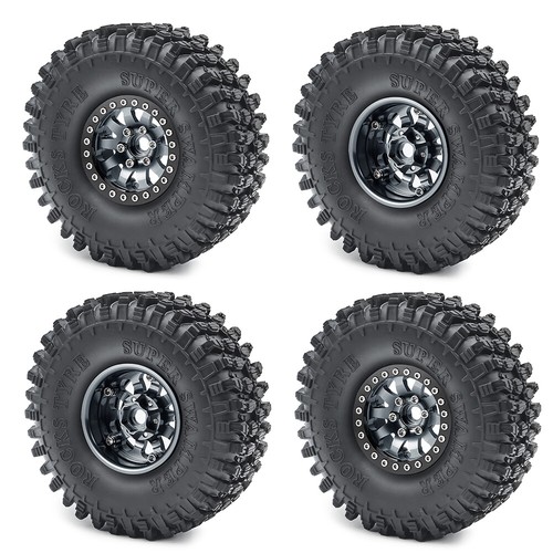 4x 1.9 RC Auto Räder Beadlock Felgen Reifen Set für 1/10 RC Axial SCX10 90046 TRX4 - Bild 7 von 144