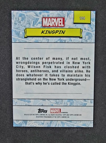 Marvel Sapphire Edition - Kingpin #104 2024 Topps Chrome - Picture 2 of 2