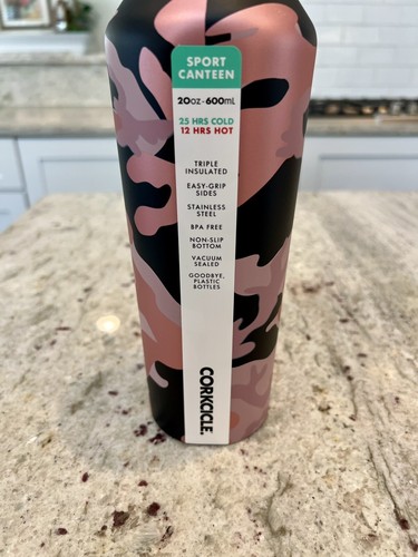 NEW Corkcicle 20oz. Triple Insulated Stainless Steel Sport Canteen - Rose Camo - Picture 3 of 8
