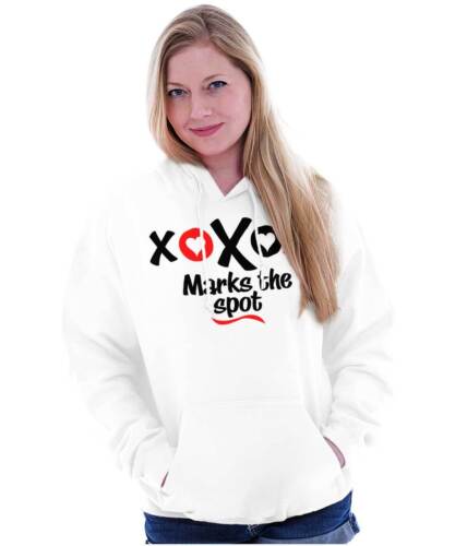 Valentine's Day XOXO Marks The Spot Heart Womens Hooded Sweatshirts Hoodies - Picture 4 of 6
