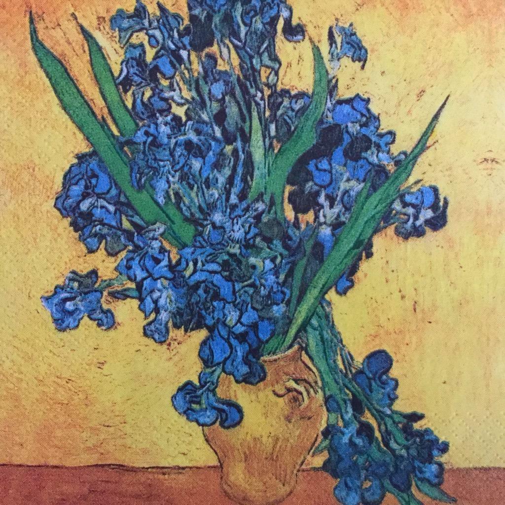 PAPER NAPKINS / SERVIETTES PACK OF 20 VAN GOGH IRISES IN A VASE 3PLY eBay