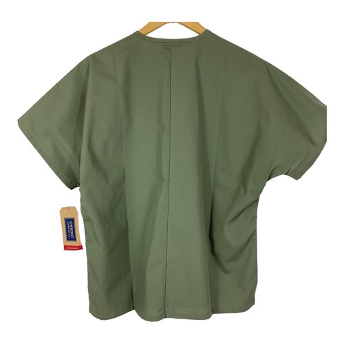 Cherokee Workwear Unisex V Neck Scrub Top Size Small 4777 Olive Green - Picture 2 of 9