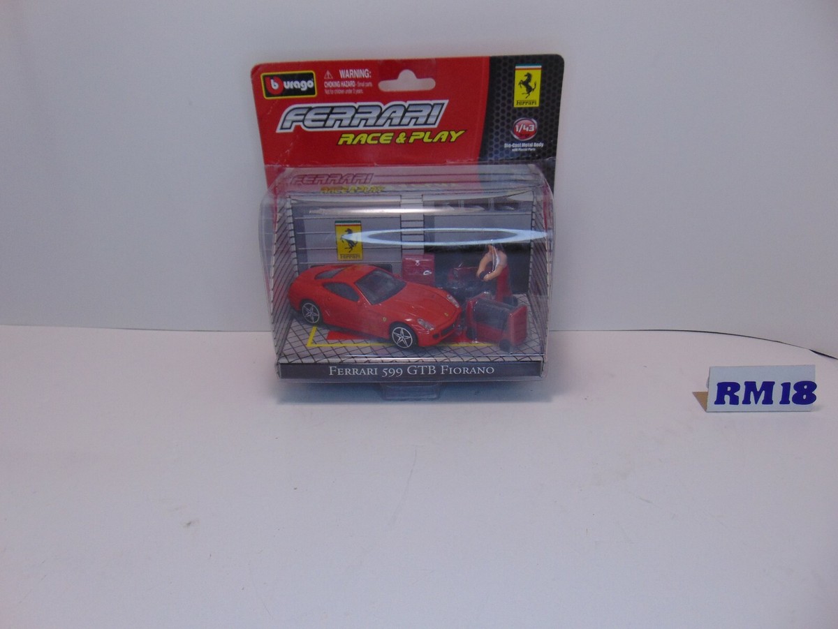 Ferrari 599 Gtb Fiorano Garage 1/43 Burago Race & Play New Burago