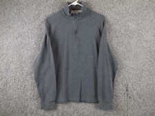 Calvin Klein Sweater Mens size L Gray Knit Pullover 1/4 Zip Long Sleeve
